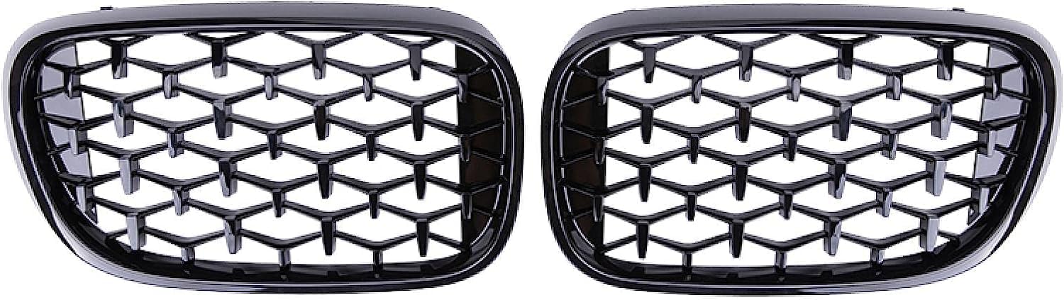 Car Front Grilles for BMW Serie 7 G11 G12 730li 740li 2016-2019,Front Grille Bumper Styling Body Fittings ABS Front Car Grill Front Bumper Bonnet Grill,A-Black von INGKE