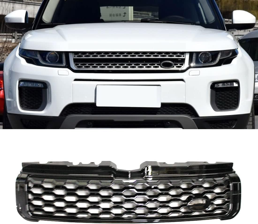 Car Front Grilles for Land Rover Range Rover Evoque 2010-2012 2013 2014 2015 2016 2017 2018,Front Grille Bumper Styling Body Fittings ABS Front Car Grill Front Bumper Bonnet Grill von INGKE