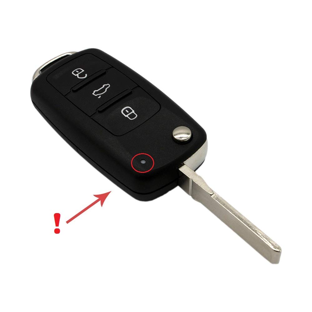 1x Schlüsselgehäuse mit 3 Tasten Klappschlüssel (LED Oben rechts) Autoschlüssel Chiavi Schlüssel Rohling (HU66) Fernbedienung Funkschlüssel Gehäuse - INION von INION