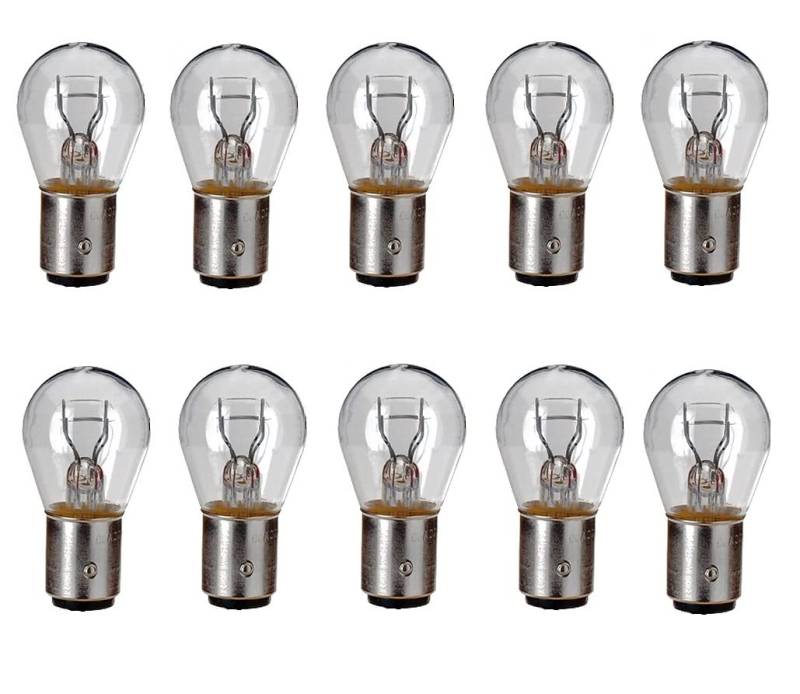 24 Volt 10 Stück P21/5W BAY15d Dual Sockel Nfz LKW Glühlampe Glassockellampe Glühbirne Soffitte Lampen E-Prüfzeichen von INION