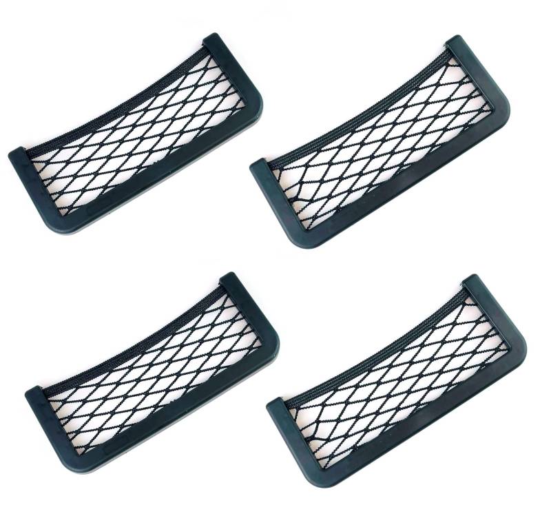 4x Stück Auto Netztasche Aufbewahrung Netz selbstklebender Befestigung Grösse 19x8 cm von INION