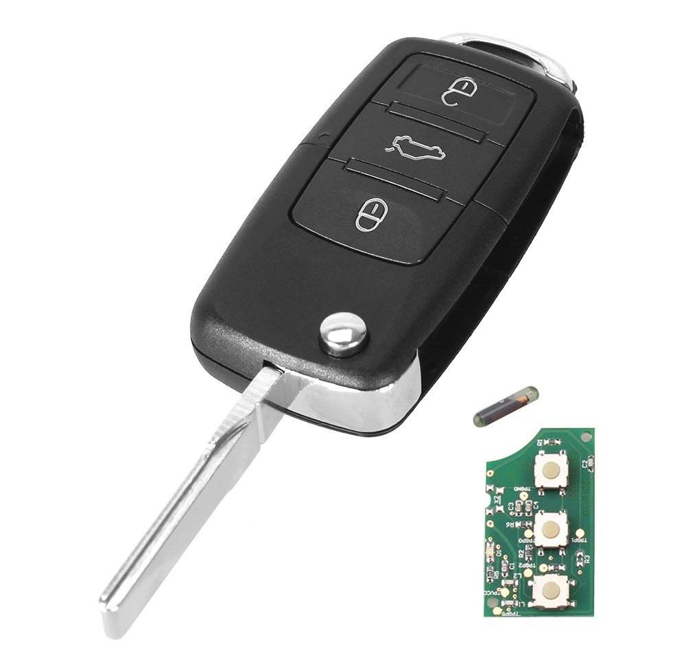 Ersatz Klappschlüssel Schlüsselgehäuse 3 Taste Rohling HAA/HU66 + Platine 433Mhz + Transponder ID48 1J0959753AH Autoschlüssel Schlüssel Fernbedienung Funkschlüssel Gehäuse Ersatz Klappschlüssel Schlüsselgehäuse 3 Taste Rohling HAA/HU66 + Platine 433Mhz + Transponder ID48 1J0959753AH Autoschlüssel Schlüssel Fernbedienung Funkschlüssel Gehäuse von INION