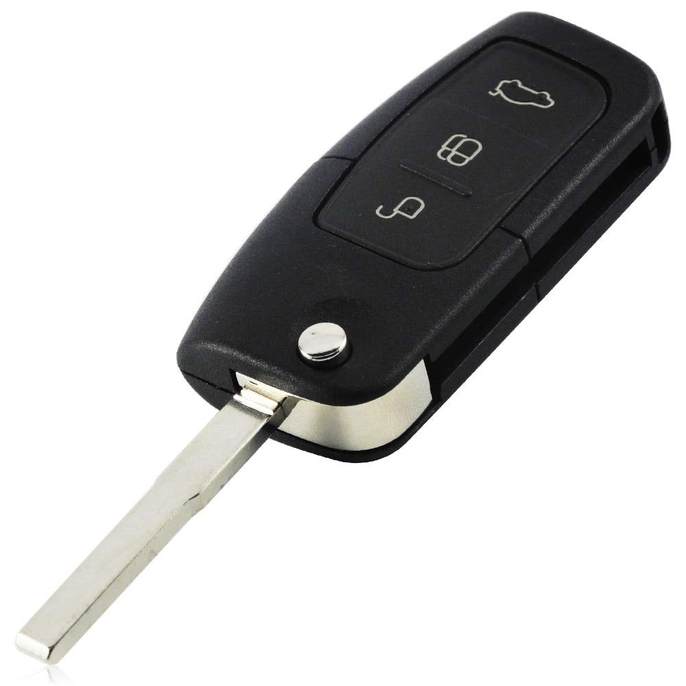 Ersatz Schlüsselgehäuse mit 3 Tasten Autoschlüssel Klappschlüssel Schlüssel mit Rohlingtyp HU101 Fernbedienung Funkschlüssel Gehäuse ohne Elektronik INION (für Ford (KS03) von INION