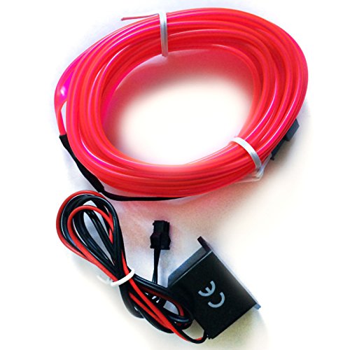 INION® 1m + 1x Inverter Pink☀ EL - AMBIENTENBELEUCHTUNG ☀ mit 12Volt Inverter/Adapter Innovativer und einzigartiger EL-Stripe nach Wahl. Lichtleisten Strip Band Licht Beleuchtung für moderner Innenraumbeleuchtung. Eine hochwertige und edle Optik (1m + 1x Inverter, Pink) von INION