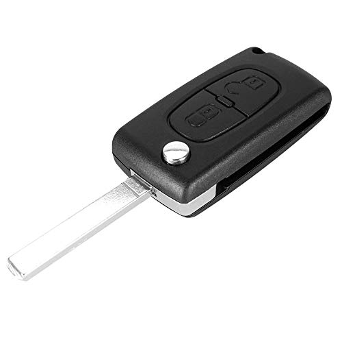 PEUGEOTKS05- Set-1x Ersatz Schlüsselgehäuse - 2 Taste Autoschlüssel innen mit Batterieklemme Schlüssel Fernbedienung Funkschlüssel Gehäuse ohne Elektronik von INION