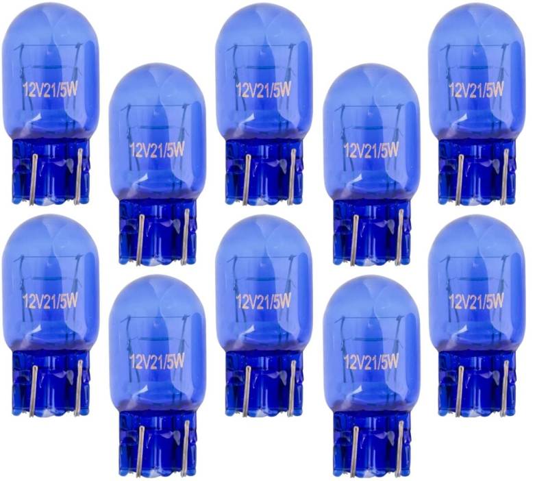 INION 10x Stück - T20 – W21/5W - W3x16d - 21/5W - 12V – SUPER WHITE KFZ Beleuchtung Tagfahrlicht Glühlampe Glühbirne Soffitte Autolampen von INION