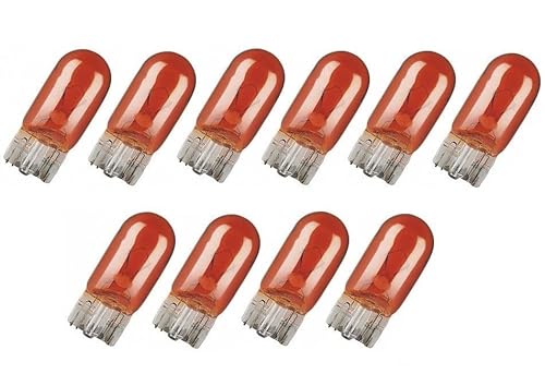 INION 10x Stück – WY5W - W2.1x9.5d - T10-12V - 5W – AMBER/ORANG - KFZ Beleuchtung - LONGLIFE - Glühlampe Glassockellampe Glühbirne Soffitte Autolampen WERKSTATTWARE/chiavi von INION