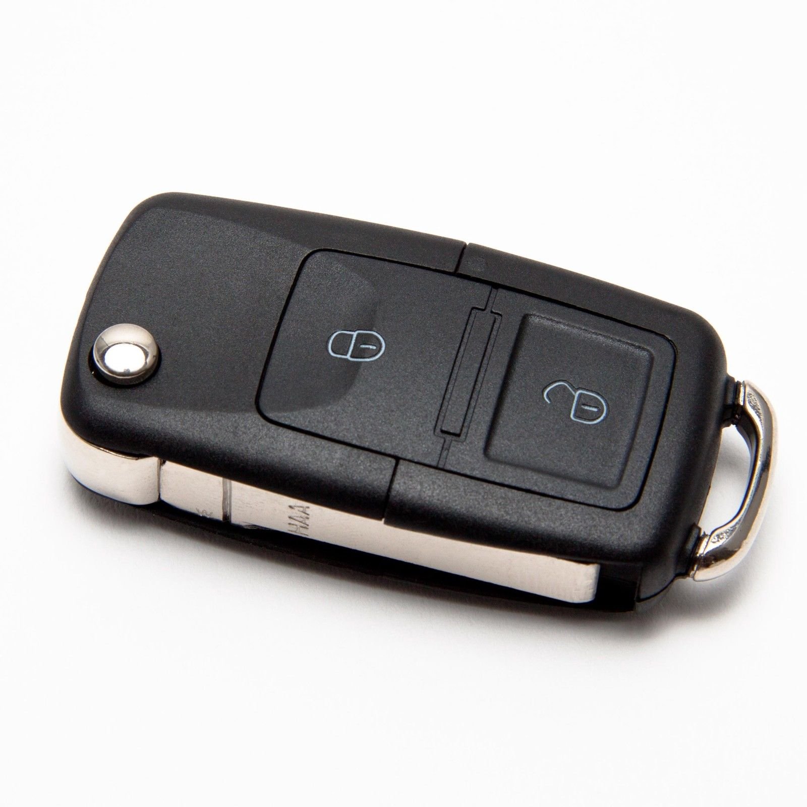 Inion - VWKS01 - Set-1x Ersatz Schlüsselgehäuse - 2 Taste Autoschlüssel Klappschlüssel mit Rohling Schlüssel Fernbedienung Funkschlüssel Gehäuse ohne Elektronik von INION