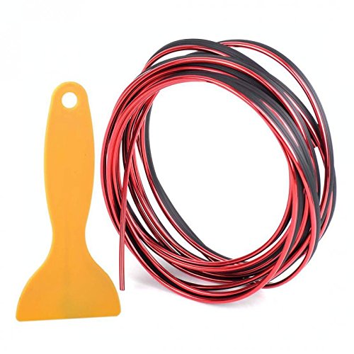 ROT - 5 Meter (1,59€ / meter) metallischen Glanz Zierleiste Innenraum Dekorative Streifen für Auto Kfz Nfz Flexible Trim Strip Molding von INION