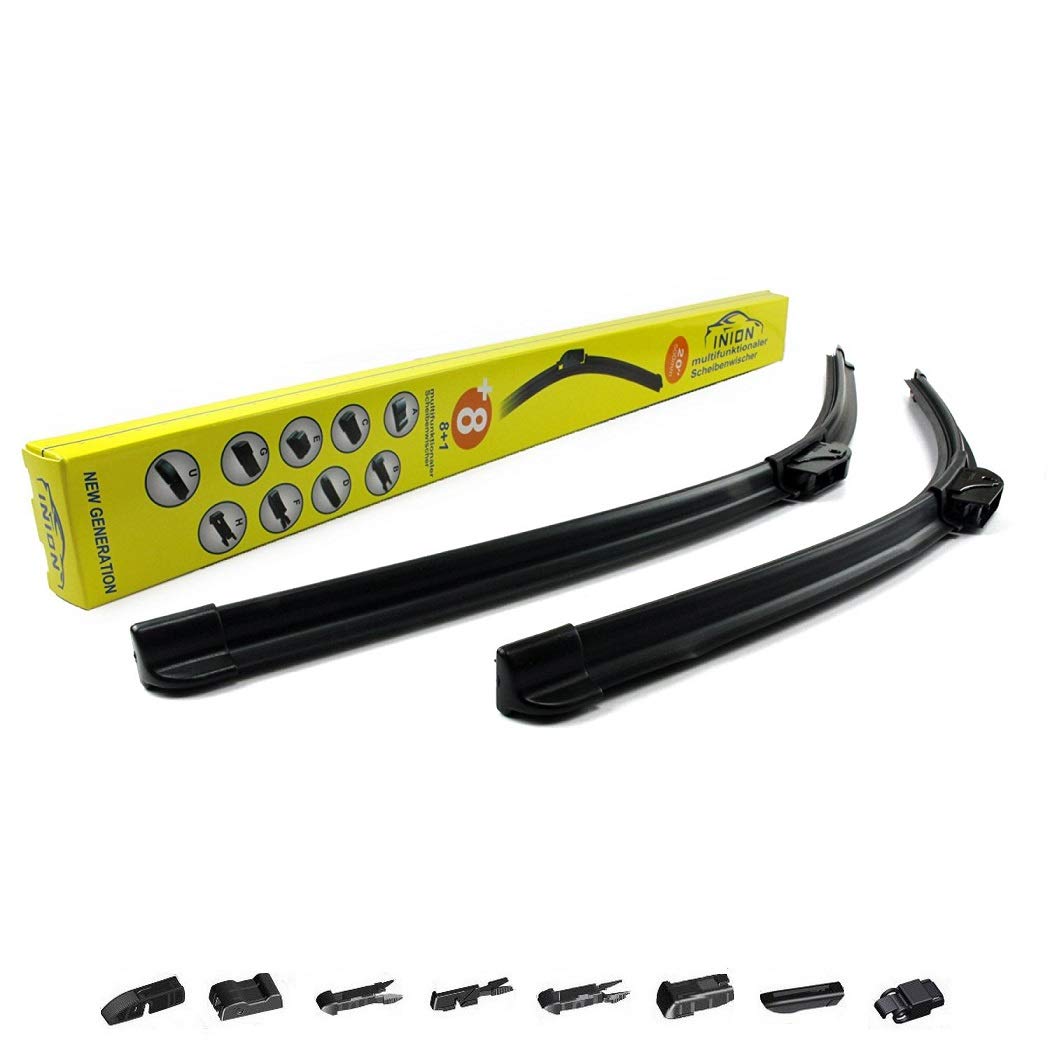 SET 2x INION Front Scheibenwischer 575 mm / 525 mm Wischerblätter Set Scheibenwischerblätter Satz Premium Qualität AERO für Frontscheibe mit den passenden UNIVERSELLE Adaptern SET 2x INION Front Scheibenwischer 575 mm / 525 mm Wischerblätter Set Scheibenwischerblätter Satz Premium Qualität AERO für Frontscheibe mit den passenden UNIVERSELLE Adaptern von INION