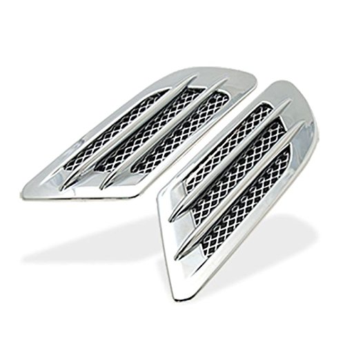 SILBER - Dekorative selbstklebend 2er Set Air Flow Fender left Lufteinlass Gitter Vent Dekoration Aufkleber Sport style tuning Lufthutze Motorhaube Abdeckung - sarachen - INION von INION