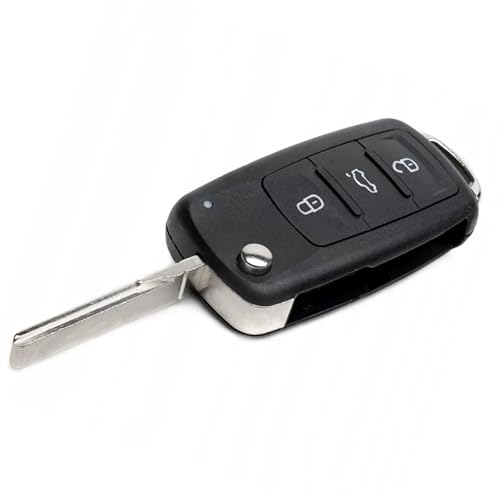 Schlüsselgehäuse INION Kompatibel mit Skoda Autoschlüssel. Ersatz Schlüssel mit 3 Tasten und Rohlingtyp: HAA/HU66 von INION