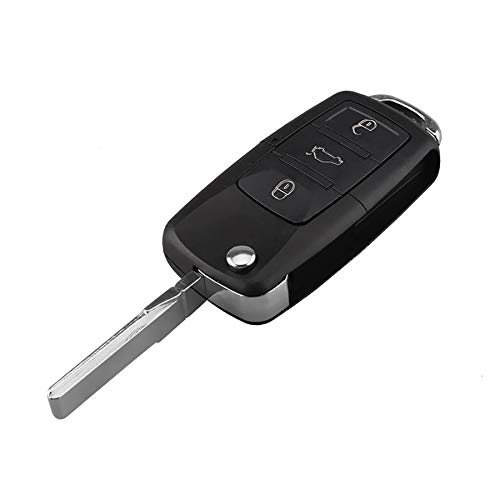 Schlüsselgehäuse INION Kompatibel mit VW Volkswagen Autoschlüssel. Ersatz Schlüssel mit 3 Tasten und Rohlingtyp: HAA/HU66 von INION