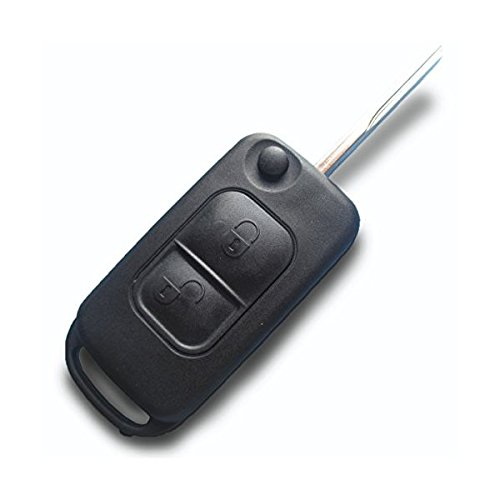 Schlüsselgehäuse mit 2 Tasten Autoschlüssel Klappschlüssel Schlüssel Rohlingtyp HU44 Fernbedienung Gehäuse ohne Elektronik INION fürMercedesBenz KS04no von INION