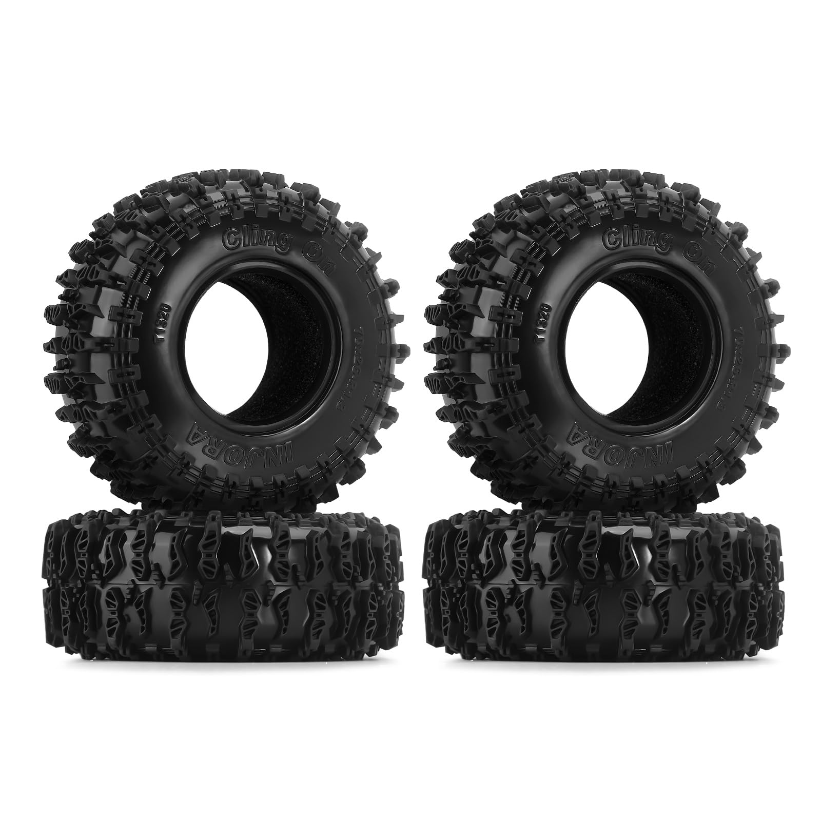 INJORA 1.3" Reifen -S5 Cling On Reifen 70 * 26mm für SCX24 TRX4M AX24 1/18 1/24 Micro Crawler,T1320 INJORA 1.3" Reifen -S5 Cling On Reifen 70 * 26mm für SCX24 TRX4M AX24 1/18 1/24 Micro Crawler,T1320 von INJORA