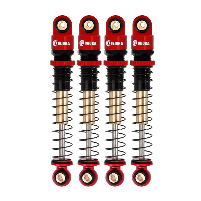 INJORA RC Stoßdämpfer 43 mm Gewinde Tele Shocks RC Auto Dämpfer für 1/24 RC Crawler Axial SCX24 AXI90081 Deadbolt Bronco Gladiator Micro Crawler Upgrade Teile(Rot) von INJORA