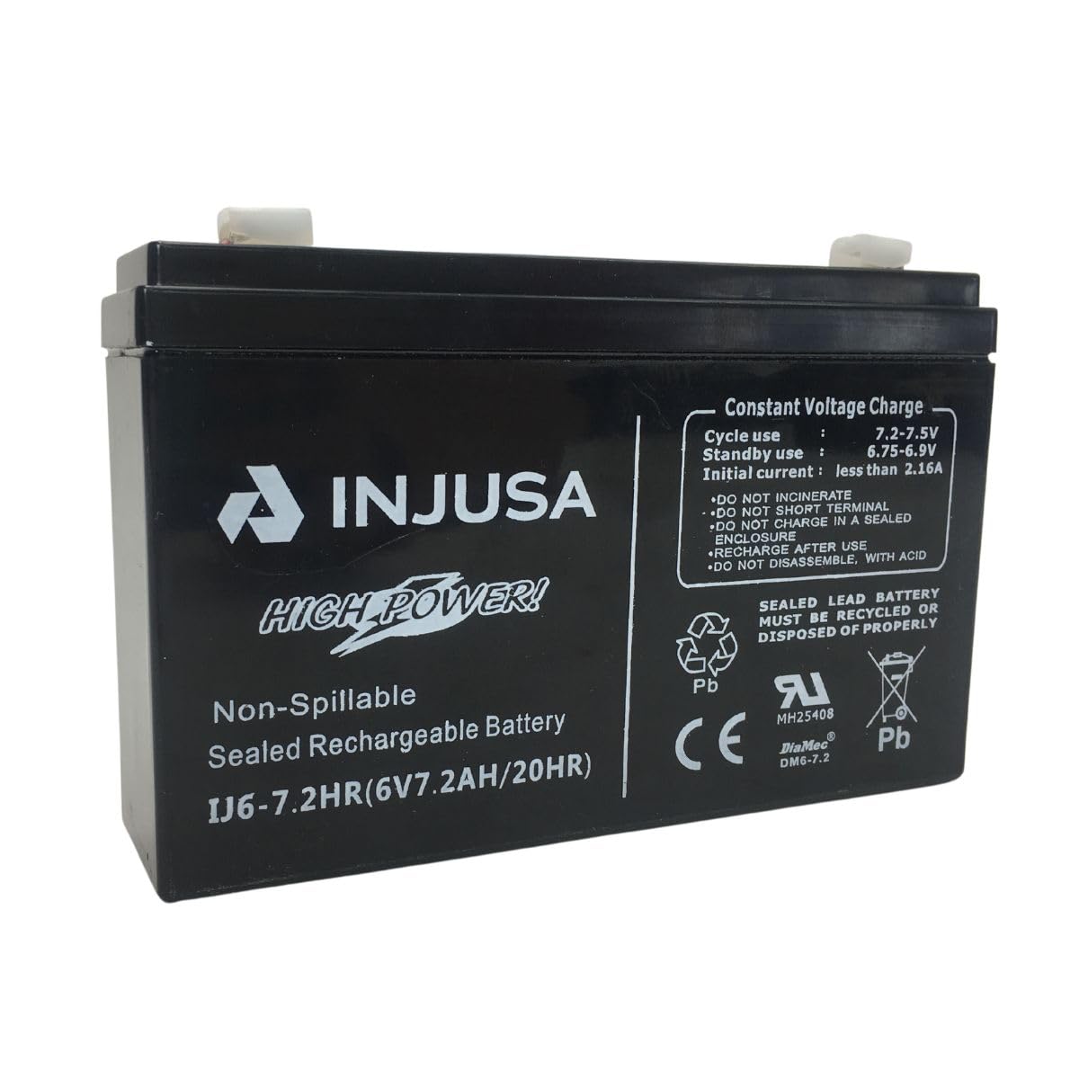 INJUSA Blei-Säure-Batterie mit 6 V und 7,2 Ah, kompatibel mit 6-Volt-Elektrofahrzeugen von INJUSA, Motorrädern, Autos und Quads mit 6-Volt-Batterie, mit 60 Minuten Laufzeit und 12 Stunden Ladezeit von INJUSA