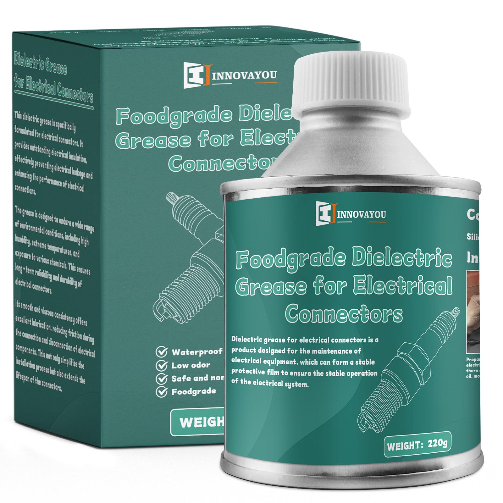 INNOVAYOU 8oz Zündkerzen Fett, Zündkerzenfett für Automobile mit Pinsel, Hitzebeständig und Einfach zu Verwenden, Passend für Alle Elektrischen Bauteile und Steckverbinder INNOVAYOU 8oz Zündkerzen Fett, Zündkerzenfett für Automobile mit Pinsel, Hitzebeständig und Einfach zu Verwenden, Passend für Alle Elektrischen Bauteile und Steckverbinder von INNOVAYOU