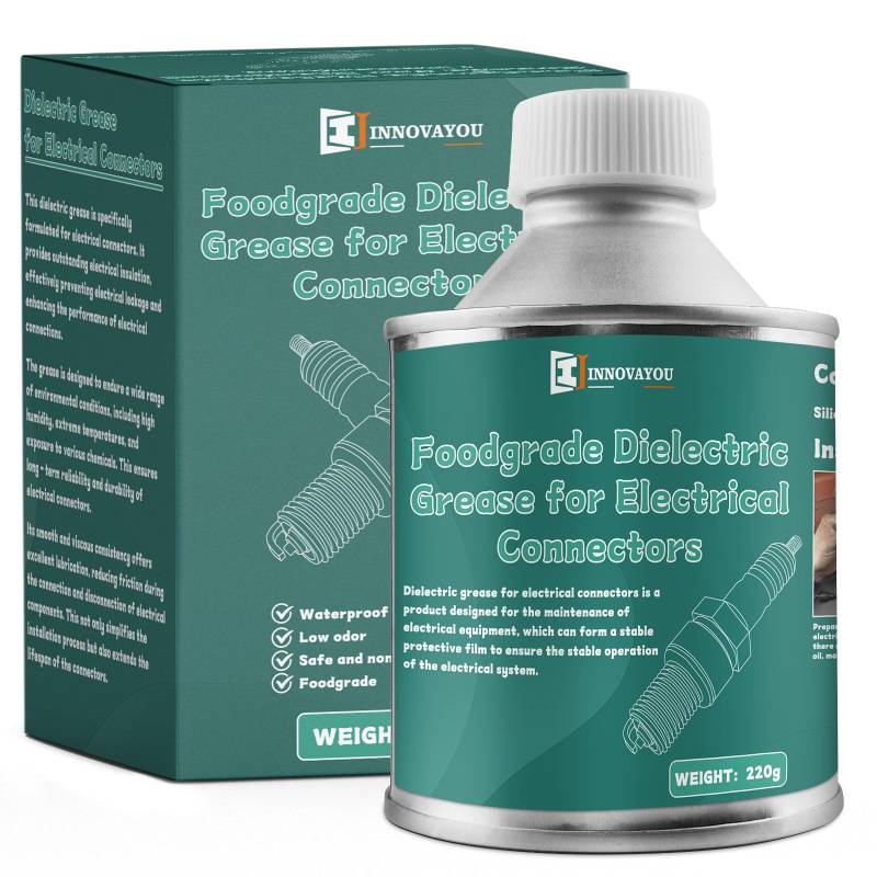 INNOVAYOU 8oz Zündkerzen Fett, Zündkerzenfett für Automobile mit Pinsel, Hitzebeständig und Einfach zu Verwenden, Passend für Alle Elektrischen Bauteile und Steckverbinder von INNOVAYOU