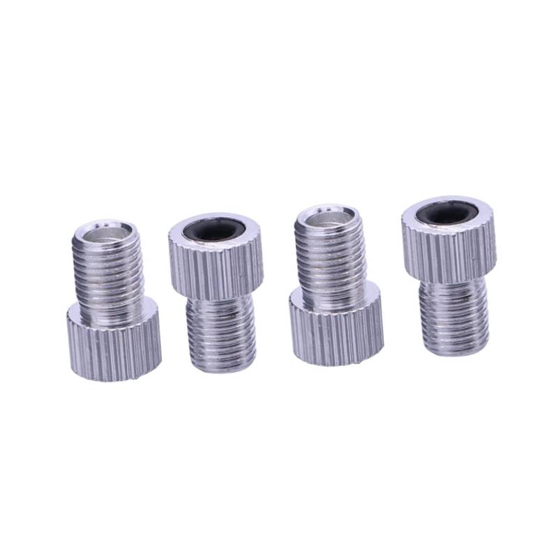 INOOMP 4 Stück Ventilumwandlungsdüsen Fahrradpumpen Zubehör Fahrradventil Adapter Reifenventil Verlängerungsadapter Luftpumpen Adapter Reifenluft Adapter Kompressor Adapter Silber von INOOMP