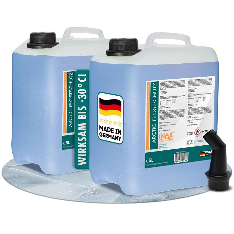 INOX® 2 x 5L Arctic Scheibenfrostschutz Konzentrat bis -30°C - Auto Frostschutzmittel Scheibenwaschanlage - Scheibenwischwasser schlierenfrei von INOX-LIQUIDSYSTEMS