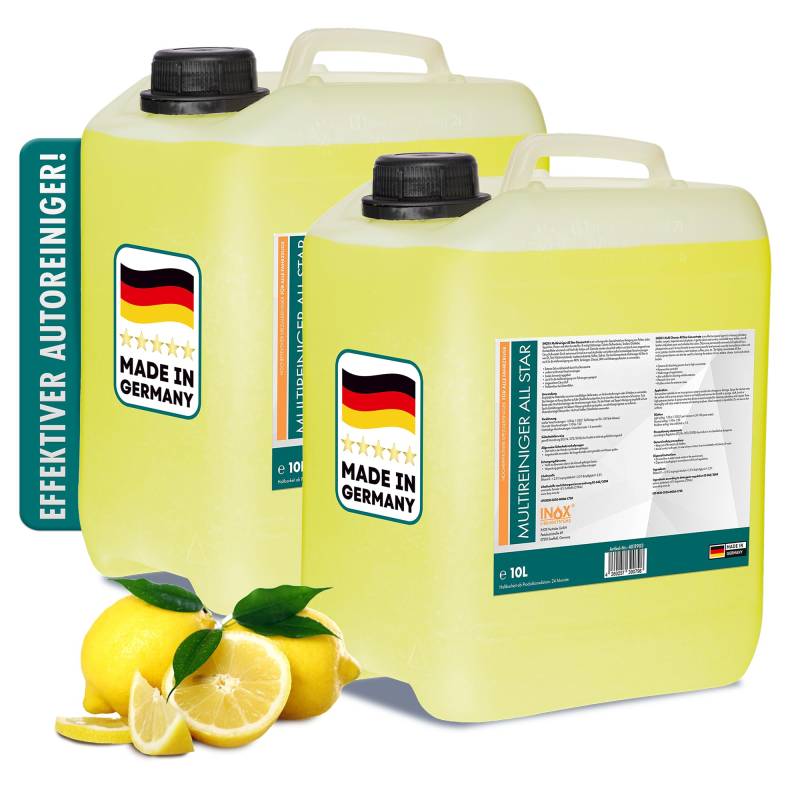 INOX® - All Star Multireiniger 2x10L Auto Reiniger | Polsterreiniger Auto und Teppichreiniger | Kunststoffreiniger und Autoreinigung von Innen und Außen von INOX-LIQUIDSYSTEMS