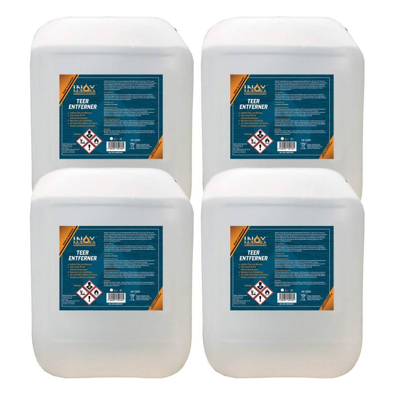 INOX® Auto Teerentferner 4 x 5L - Teerreiniger für Innenraum und Außen - Klebstoffentferner Baumharzentferner - Industriereiniger schonend zu Autolack und Chrom von INOX-LIQUIDSYSTEMS