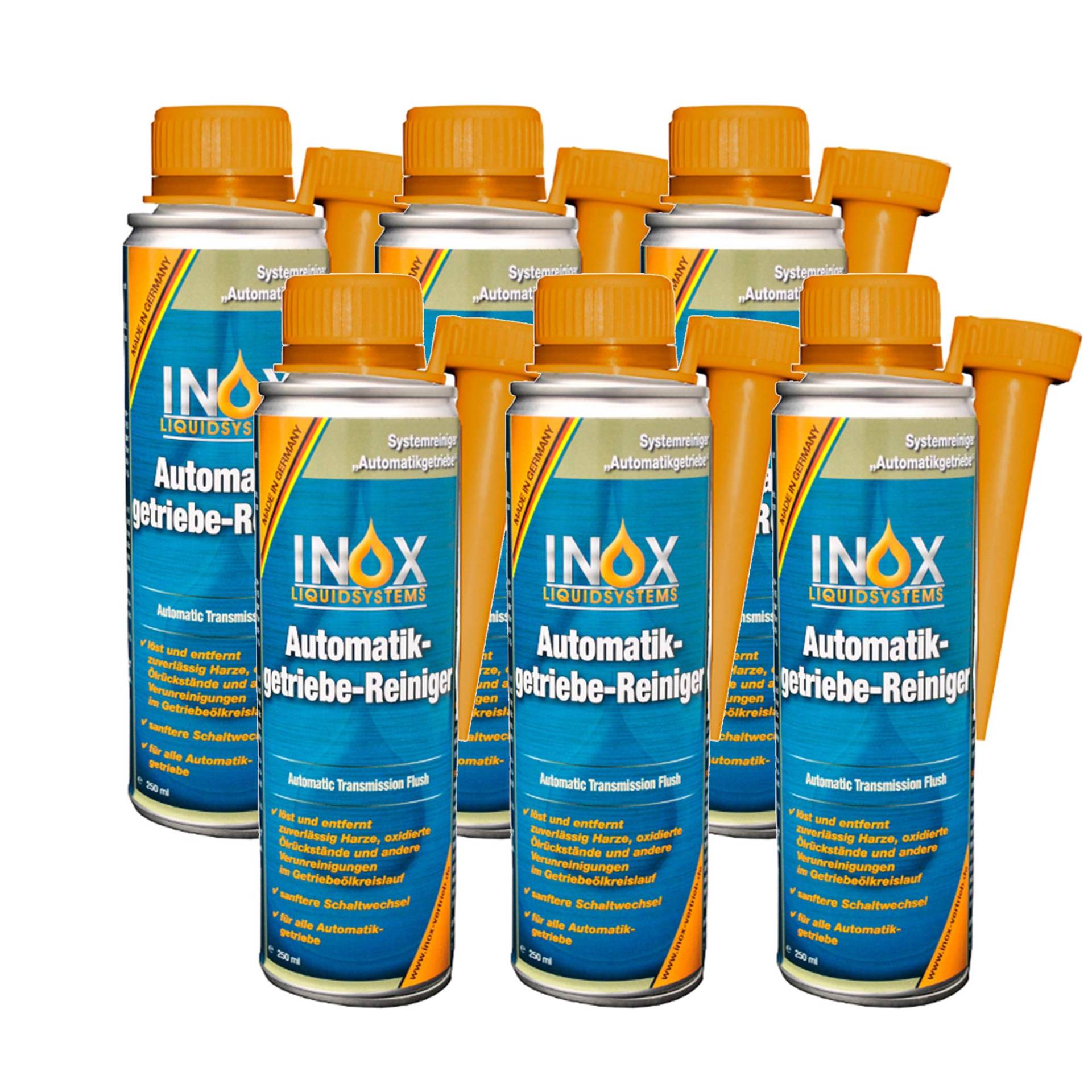 INOX® Automatikgetriebe-Reiniger Additiv, 6 x 250ml - Getriebereiniger Zusatz für Automatikgetriebe Getriebeschutz von INOX-LIQUIDSYSTEMS
