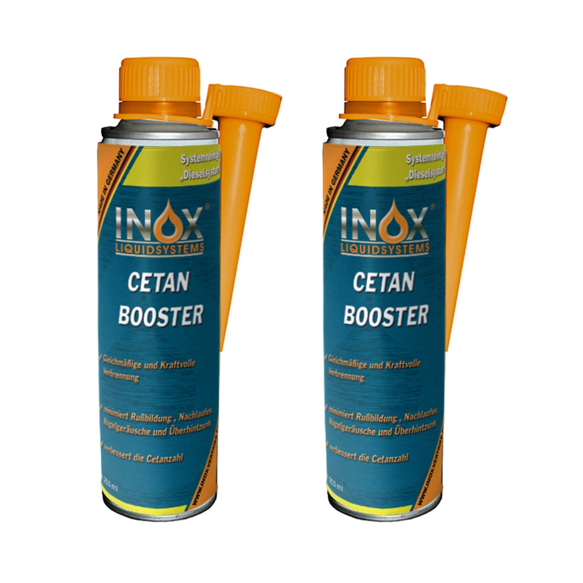INOX® Cetan Booster Additiv für Dieselmotoren, 2 x 250 ml - Cetanzahlverbesserer Zusatz Dieselmotor von INOX-LIQUIDSYSTEMS