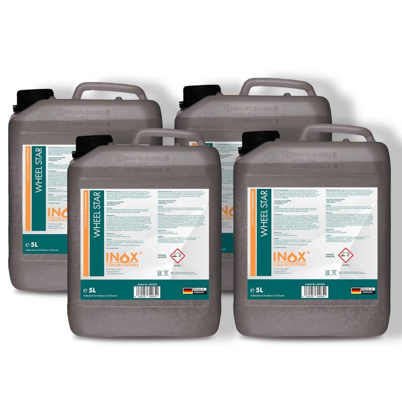 INOX® Felgenreiniger 5L | Hocheffektiver Felgenreiniger für Alufelgen, Stahl- & Chromfelgen | Entfernt hartnäckigen Schmutz, Bremsstaub & Flugrost | Profi-Autopflege für glänzende Felgen von INOX-LIQUIDSYSTEMS