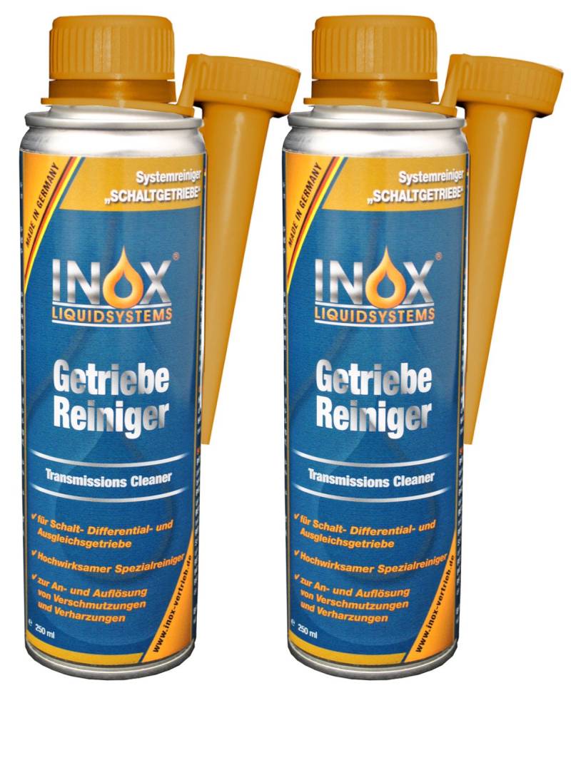 INOX® Getriebereiniger Additiv, 2 x 250 ml - Getriebe-Spülung löst Verschmutzungen im Getriebesystem, für alle Getriebearten von INOX-LIQUIDSYSTEMS