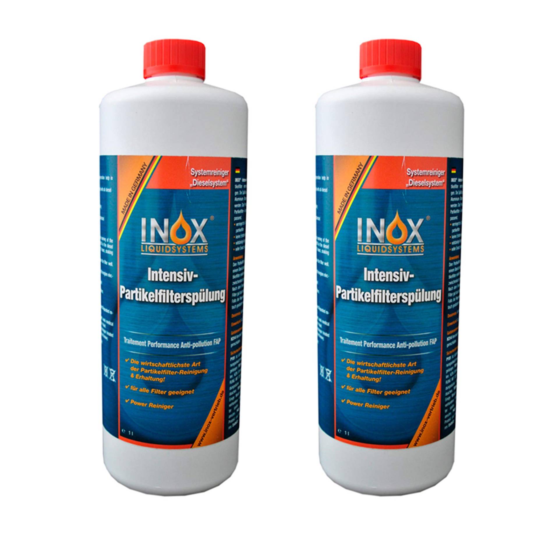 INOX® Intensiv Dieselpartikelfilter-Spülung, 2 x 1 Liter - Additiv für alle Dieselsysteme mit Partikelfilter von INOX-LIQUIDSYSTEMS