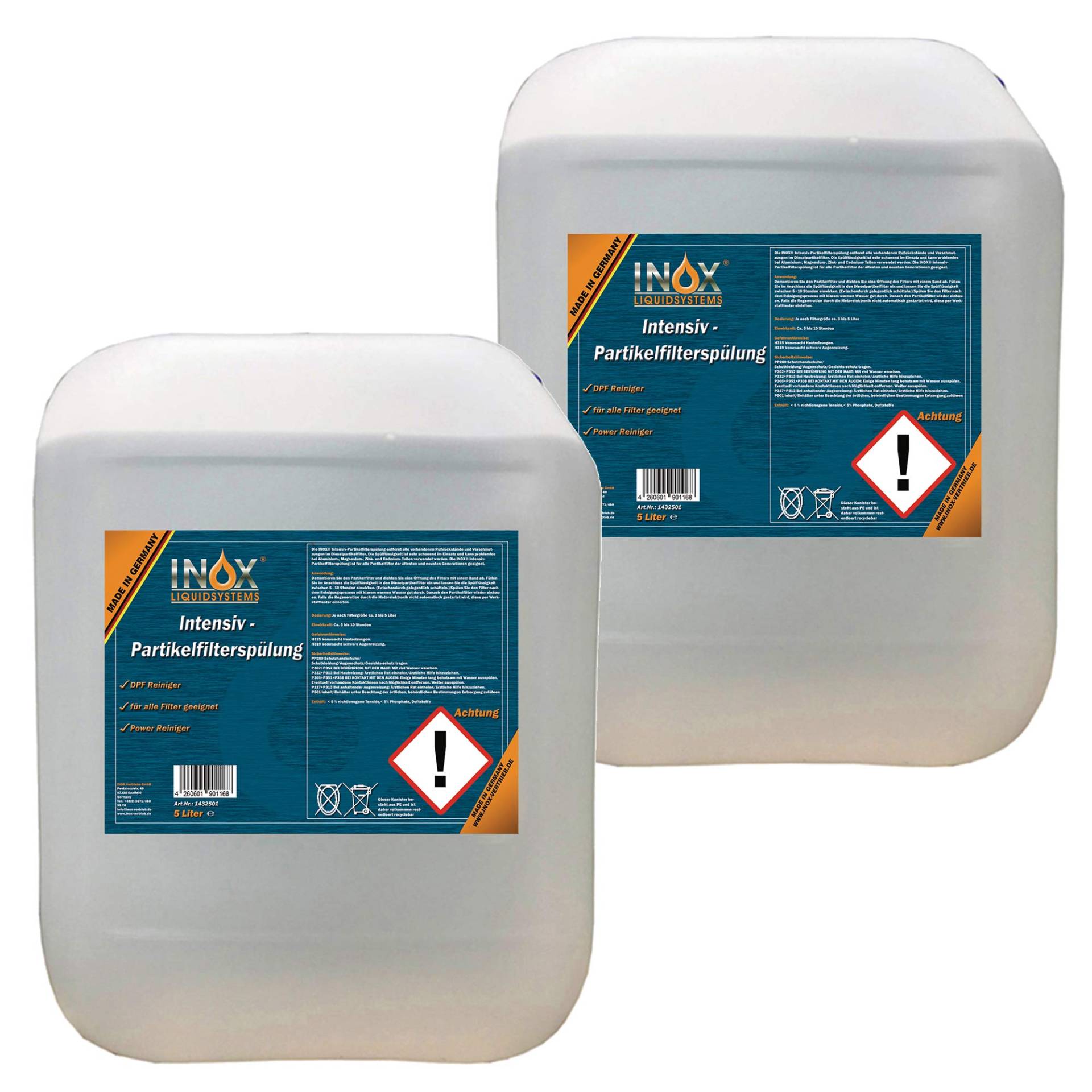 INOX® Intensiv Dieselpartikelfilter Spülung, 2 x 5L - Additiv für alle Dieselsysteme mit Partikelfilter von INOX-LIQUIDSYSTEMS