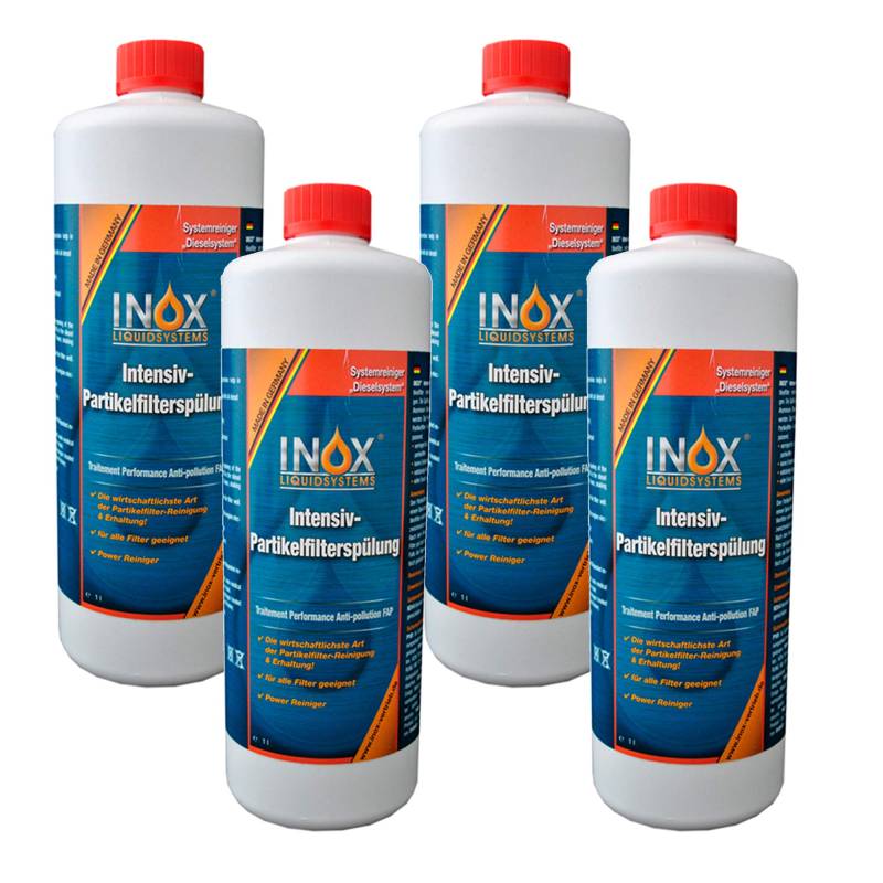 INOX® Intensiv Dieselpartikelfilter-Spülung, 4 x 1 Liter - Additiv für alle Dieselsysteme mit Partikelfilter von INOX-LIQUIDSYSTEMS