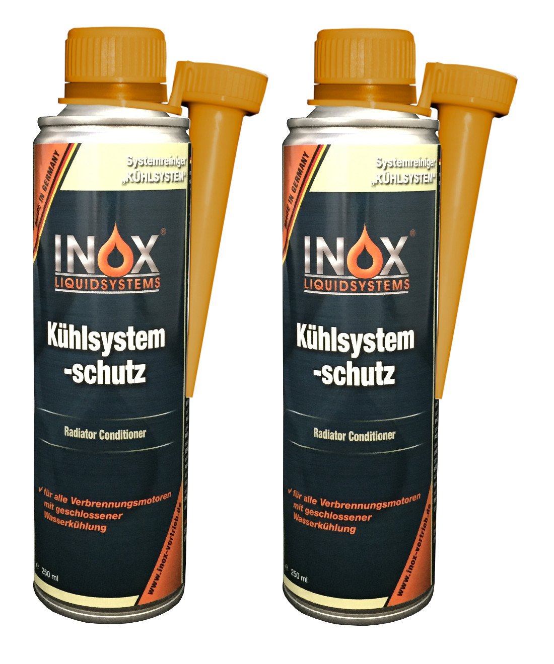 INOX® Kühlsystem Schutz Additiv, 2 x 250ml - Kühlerschutz Zusatz für alle Verbrennungsmotoren mit Wasserkühlung geeignet von INOX-LIQUIDSYSTEMS