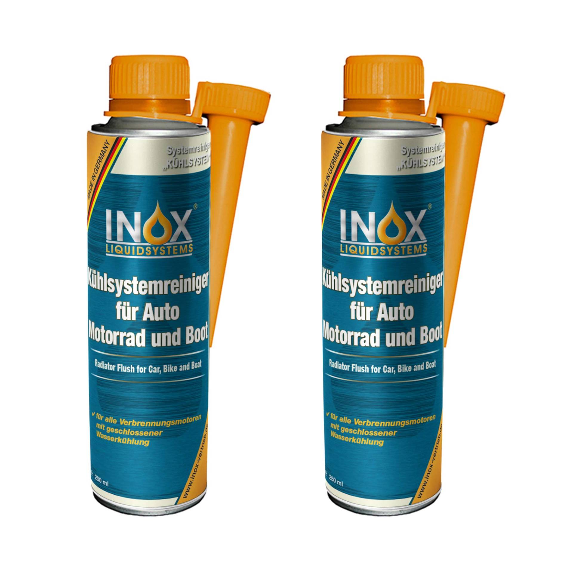 INOX® Kühlsystemreiniger Additiv, 2 x 250 ml - Kühlerschutz für Auto, Motor und Boot von INOX-LIQUIDSYSTEMS