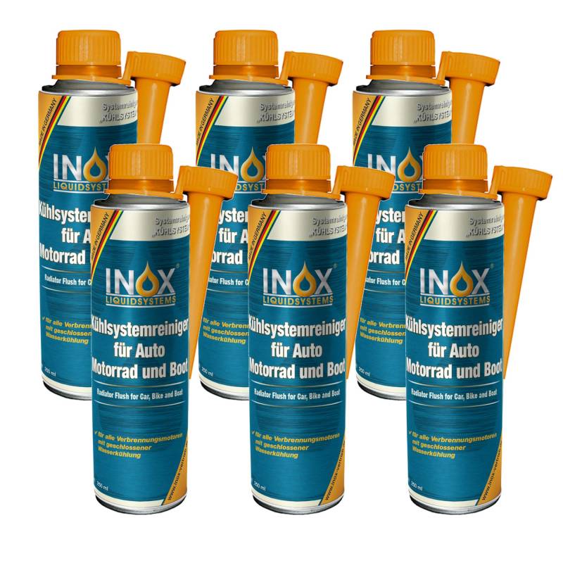 INOX® Kühlsystemreiniger Additiv, 6 x 250 ml - Kühlerschutz für Auto, Motor und Boot von INOX-LIQUIDSYSTEMS