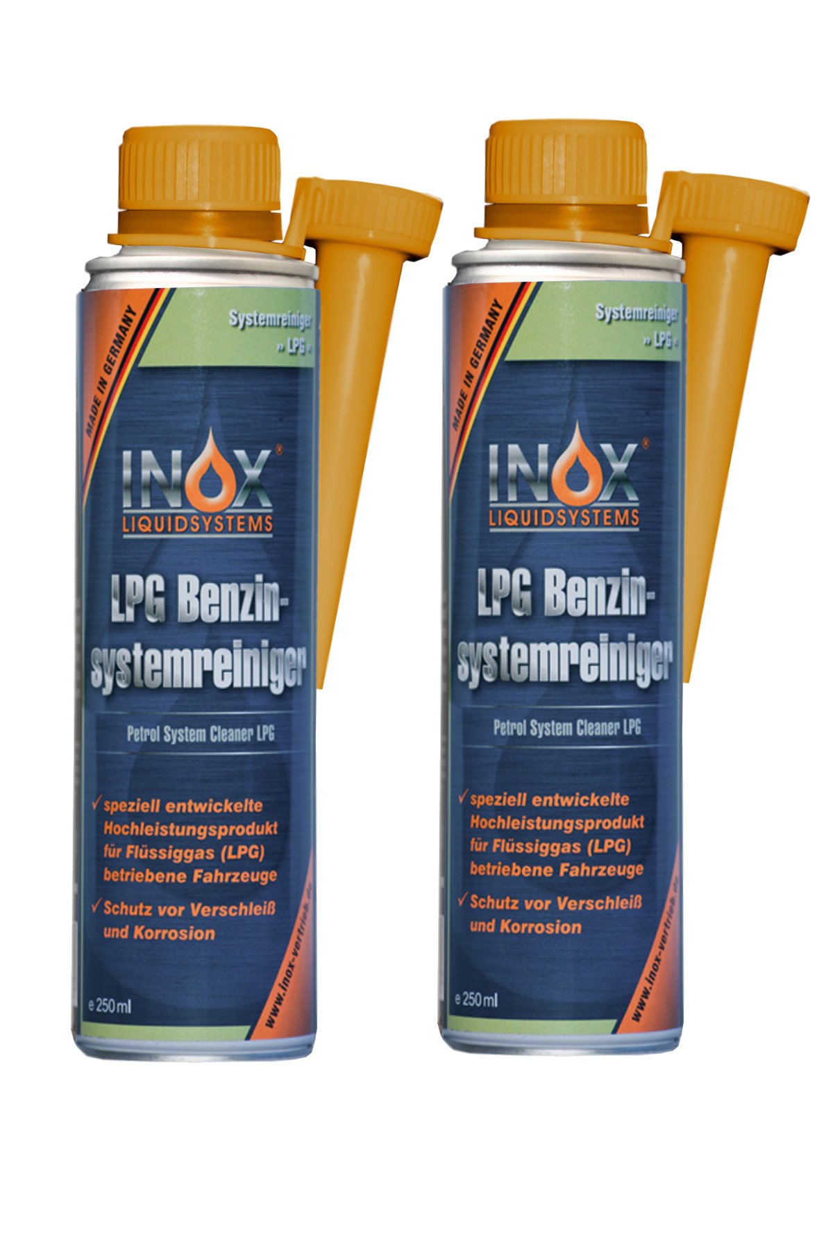 INOX® LPG Benzinsystemreiniger Additiv, 2 x 250ml - Systemreiniger für Autos mit Gasanlage von INOX-LIQUIDSYSTEMS