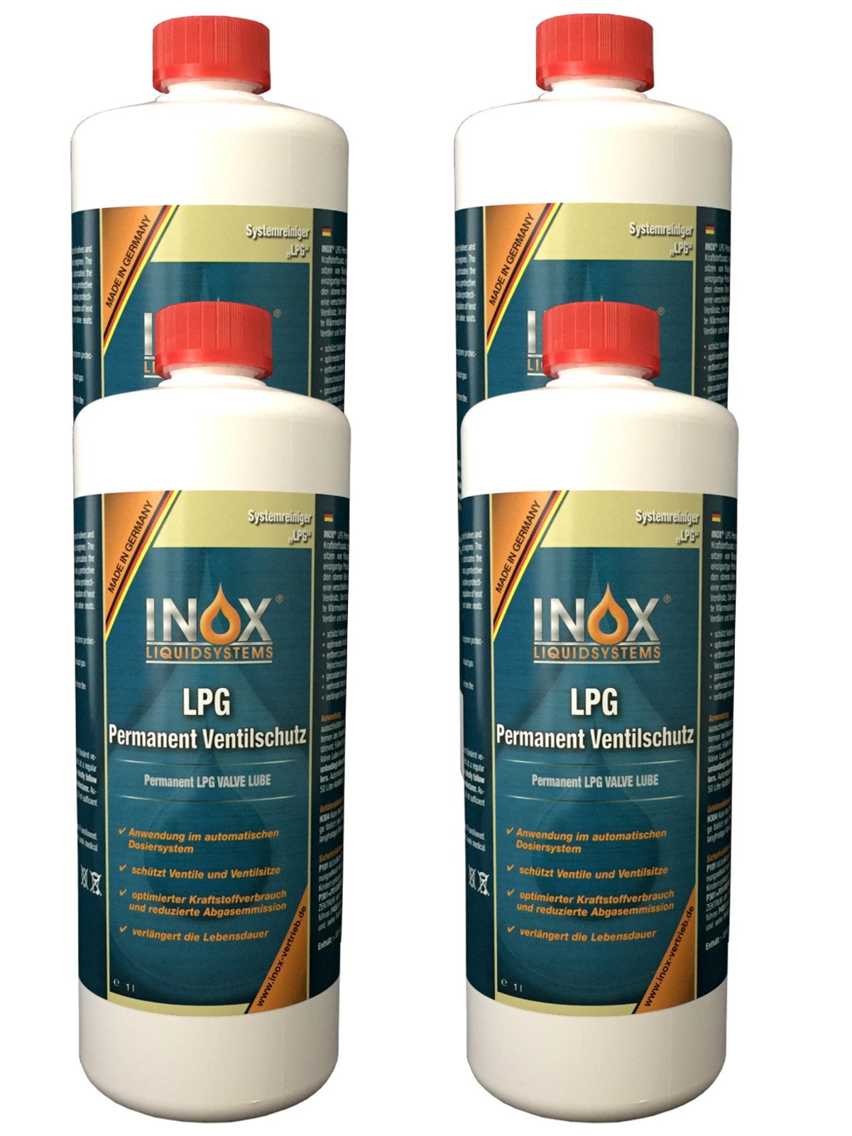 INOX® LPG Permanent Ventilschutz Additiv, 4 x 1 Liter - Zusatz für Autos mit Gasanlage von INOX-LIQUIDSYSTEMS
