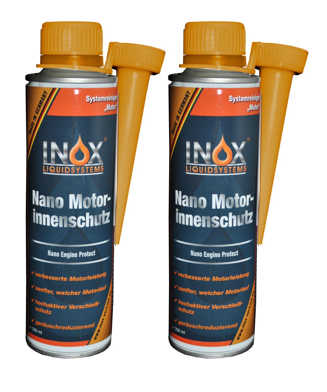INOX® Nano Motorinnenschutz Additiv, 2 x 250ml - Motorinnenversiegelung verhindert Verschleiß für alle Benzin- und Dieselmotoren von INOX-LIQUIDSYSTEMS