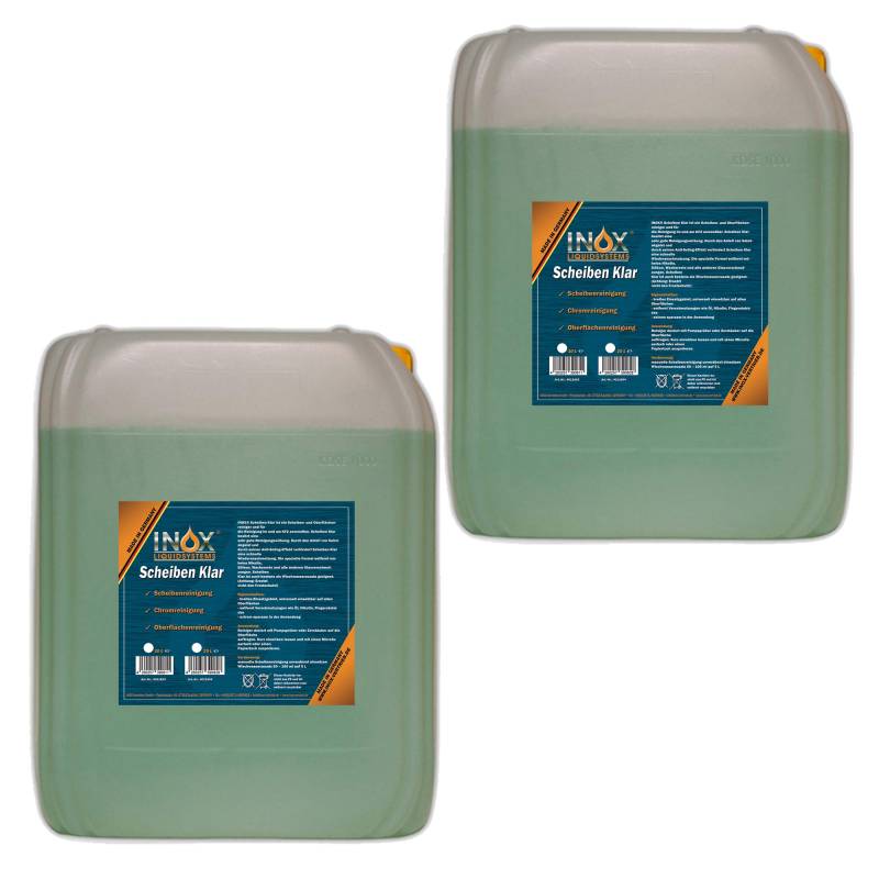 INOX® Scheiben Klar Scheibenreiniger Konzentrat, 2 x 10L - Glasreiniger für Autoscheiben von INOX-LIQUIDSYSTEMS