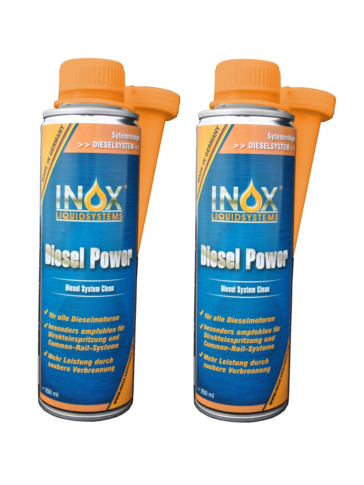 INOX Diesel Power Additiv, 2 x 250ml - Dieselsystem-Reiniger für alle Dieselmotoren verbessert Motor-Leistung von INOX-LIQUIDSYSTEMS