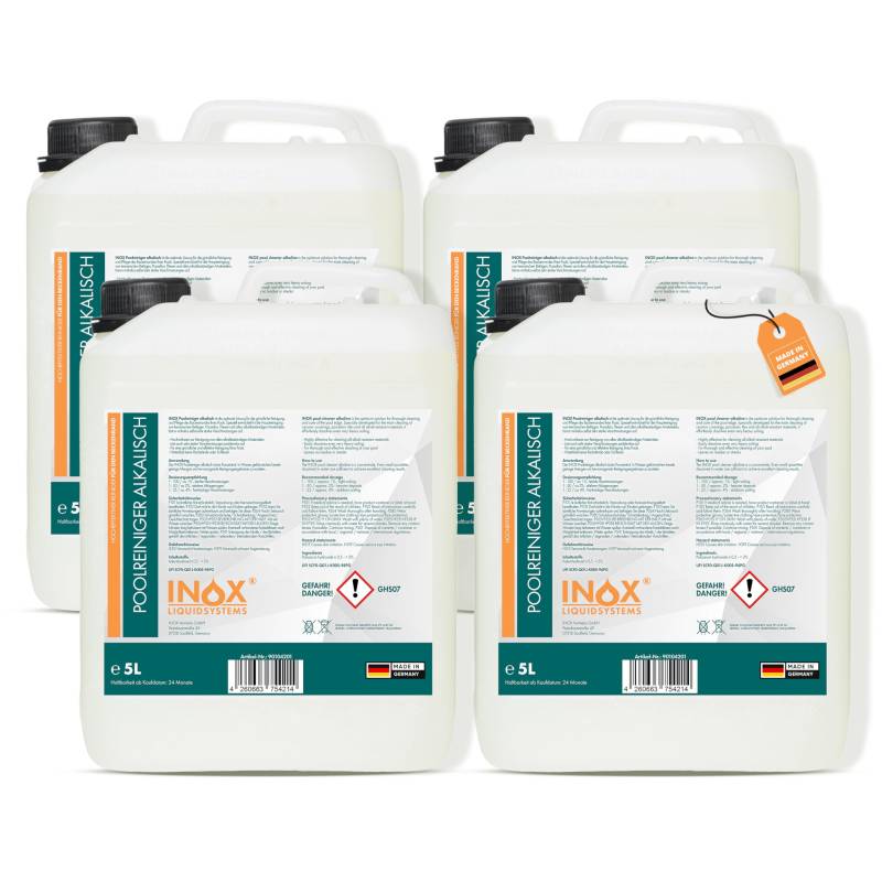 INOX® Pool Randreiniger alkalisch 5L | Hocheffektiver Beckenrandreiniger für Poolfolie, Fliesen & Keramik | Poolrand Reiniger für Folienpools & Kunststoffbecken | Rückstandslos & materialschonend von INOX-LIQUIDSYSTEMS