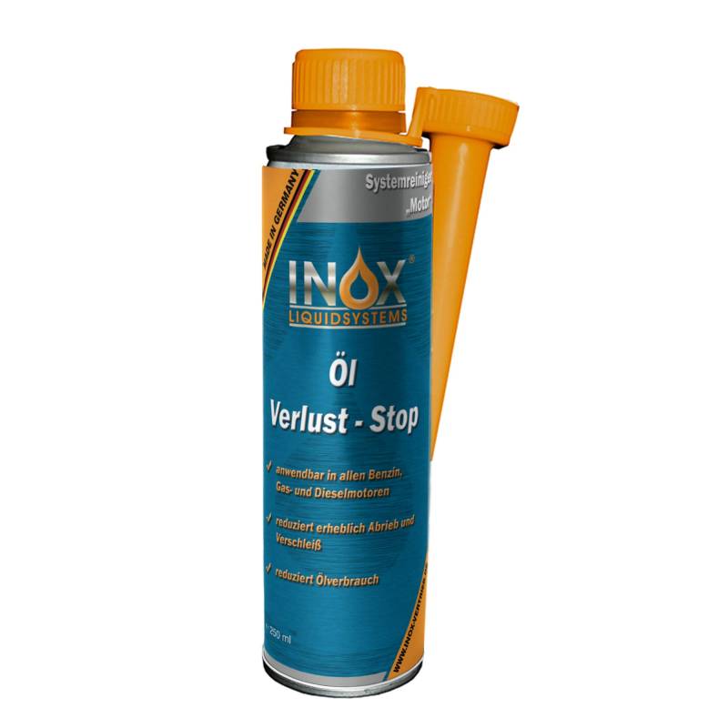 INOX® Öl Verlust Stop Additiv, 250 ml - Öl-Zusatz verhindert Ölleck im Motor, für alle KFZ Motoren von INOX-LIQUIDSYSTEMS
