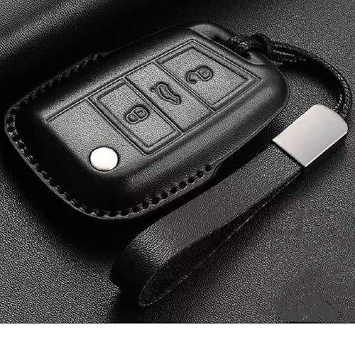 INTEAU Autoschlüssel Hülle Cover für VW T-ROC Cabriolet 2022-2024, Leder Schlüsselhülle Schlüsselbox Cover Autoschlüsselabdeckung Schlüsselhülle mit Schlüsselanhänger Zubehör,D-3 von INTEAU