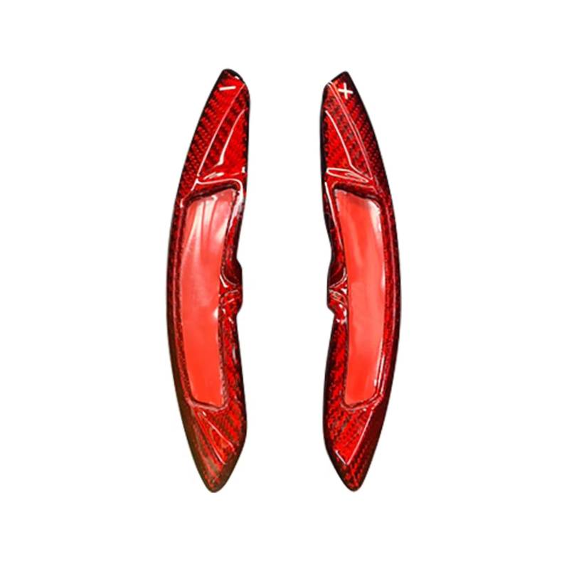 IORQWEW Schaltwippen Kompatibel Mit Porsche Für Macan 2014 2015 2016 2017 2018 Carbonfaser-Auto-Lenkrad-Controller Schaltwippen-Erweiterungsschalthebelteile(Red) von IORQWEW