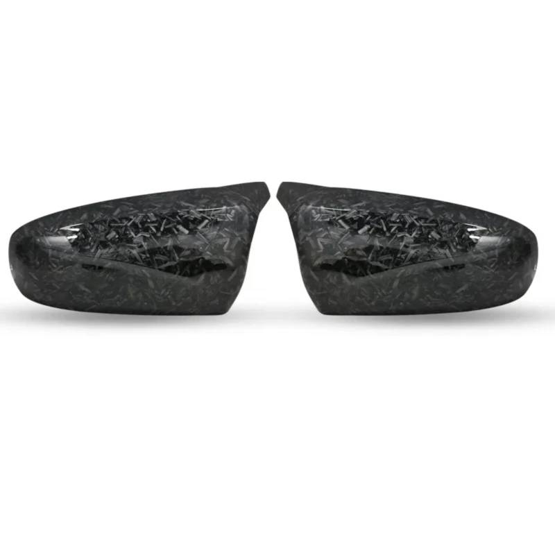 IORQWEW Spiegelabdeckungen Kompatibel Mit Für X5 E70 2008 2009 2010 2011 2012 2013, Carbonfaser-Musteroptik, Glänzend Schwarze Rückspiegel-Abdeckkappen, Hornform(Multi-Colored) von IORQWEW
