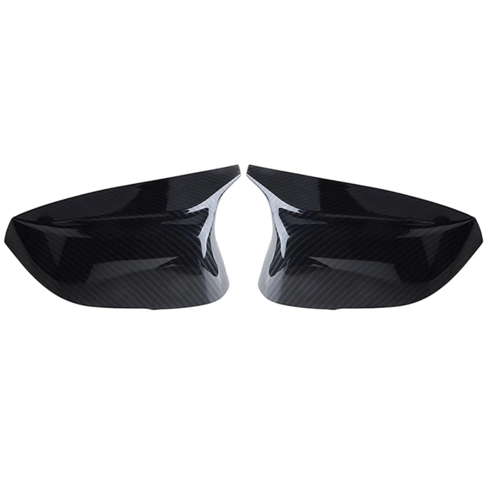 IORQWEW Spiegelabdeckungen Kompatibel Mit Infiniti Für QX30 Q60 2016 2017 2018 2019 2020 Rückspiegelabdeckung Seitenspiegelkappen Hornstil Auto-Außenspiegel(Black Carbon) von IORQWEW