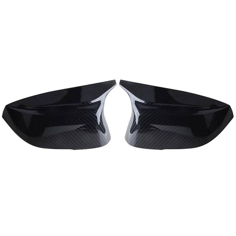 IORQWEW Spiegelabdeckungen Kompatibel Mit Infiniti Für QX30 Q60 2016 2017 2018 2019 2020 Rückspiegelabdeckung Seitenspiegelkappen Hornstil Auto-Außenspiegel(Black Carbon) von IORQWEW
