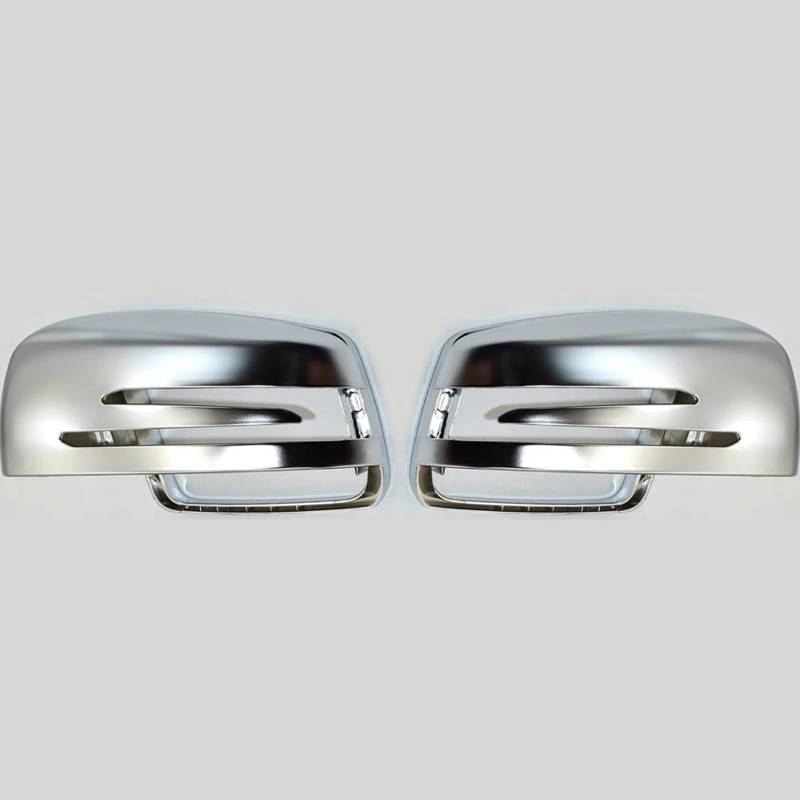 IORQWEW Spiegelabdeckungen Kompatibel Mit Mercedes Für Benz C-Klasse W204 2010 2011 2012 2013 2014 ABS Rückansicht Matt Verchromte Seitenautospiegelabdeckung Auto Für Außenspiegelabdeckungen Kappen von IORQWEW